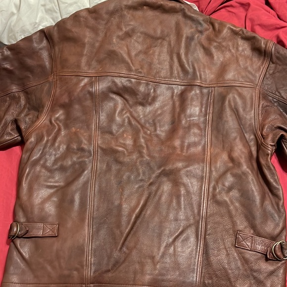 Brown leather jacket - Picture 5 of 7